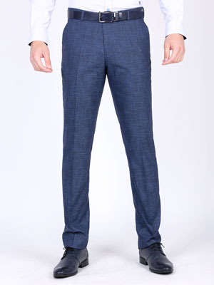 Официален мъжки панталон в синьо  каре-63337-112.00 лв
