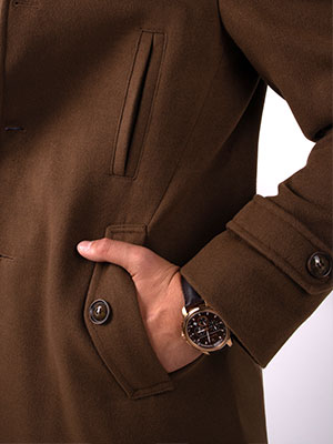 Мъжко палто в кафяво зелен меланж - 65108 229.00 лв img2