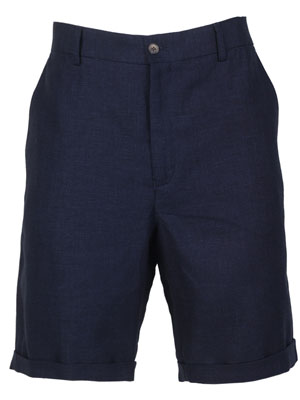 item:Къс ленен панталон в тъмно синьо - 67097 - 84.00 лв