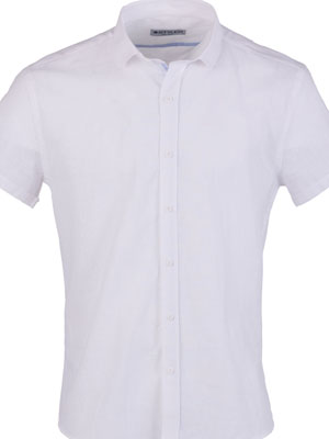 Бяла риза от лен и памук - 80227 - 78.00 лв
