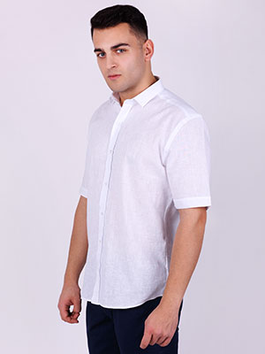 Бяла риза от лен и памук - 80227 78.00 лв img3