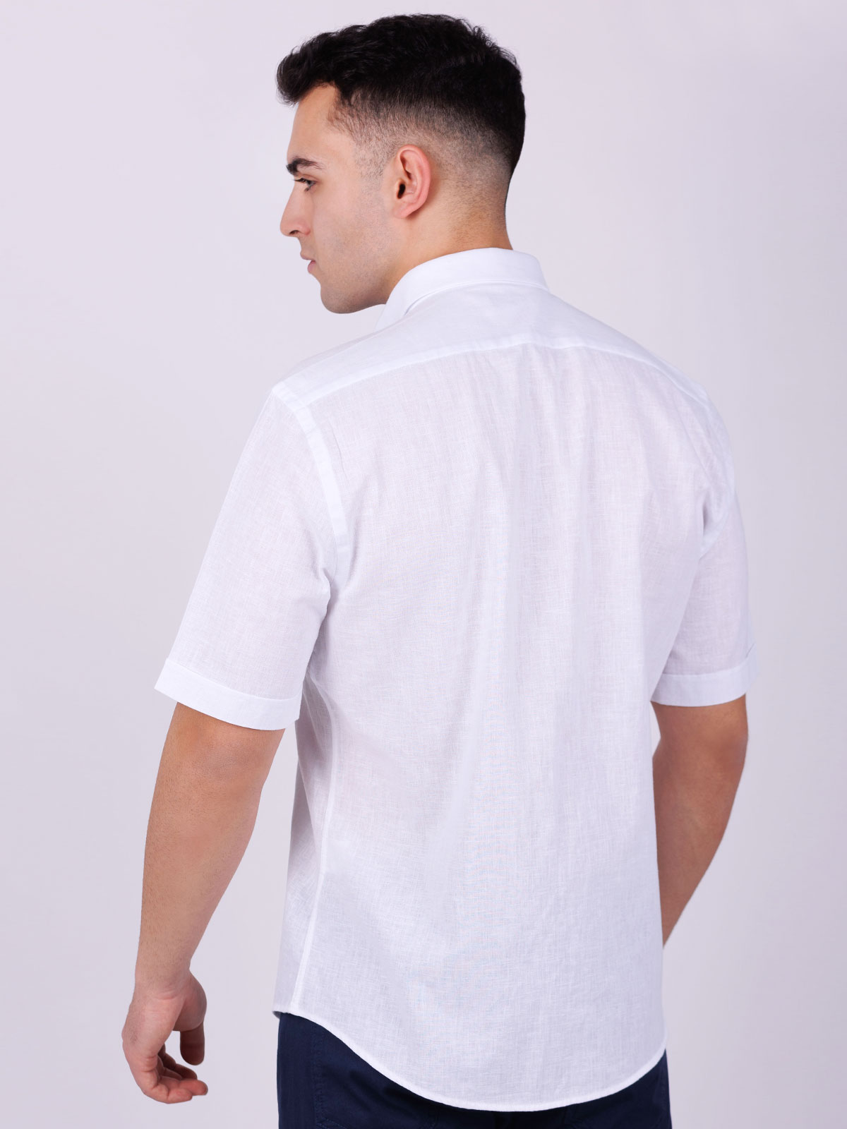 Бяла риза от лен и памук - 80227 78.00 лв img4