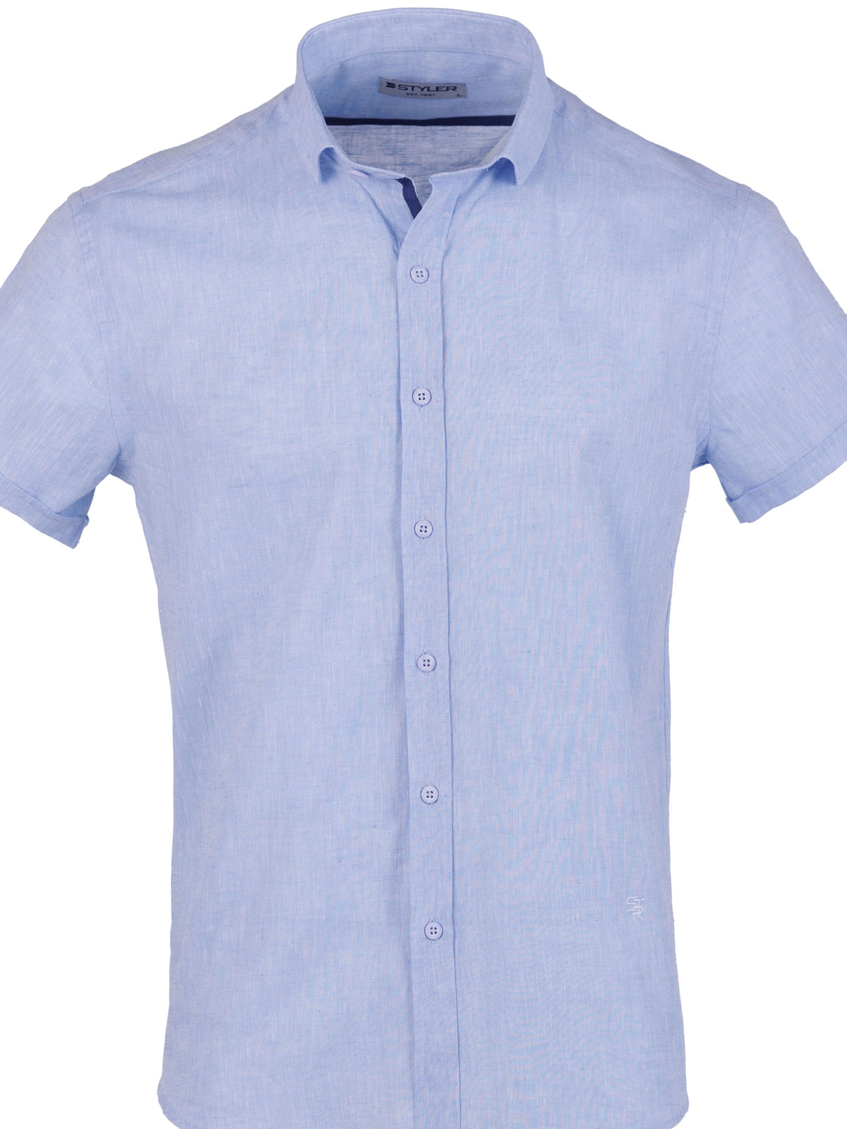 Риза от лен и памук в синьо - 80228 78.00 лв img1