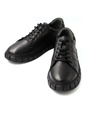 Черни спортни кожени обувки - 81097 - 144.00 лв img1