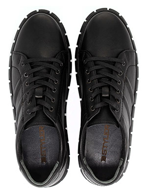 Черни спортни кожени обувки - 81097 - 144.00 лв img2