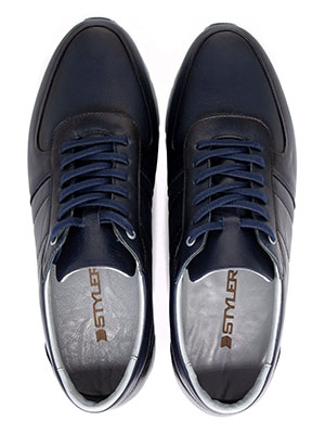 Мъжки кожени обувки в синьо - 81099 - 144.00 лв img2