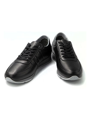 Спортни черни кожени обувки-81100-92.00 лв