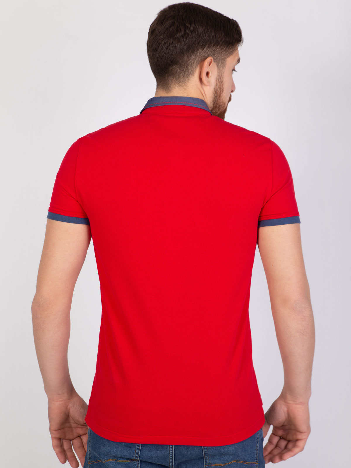 Червена блуза с дънкова яка - 93402 46.00 лв img4