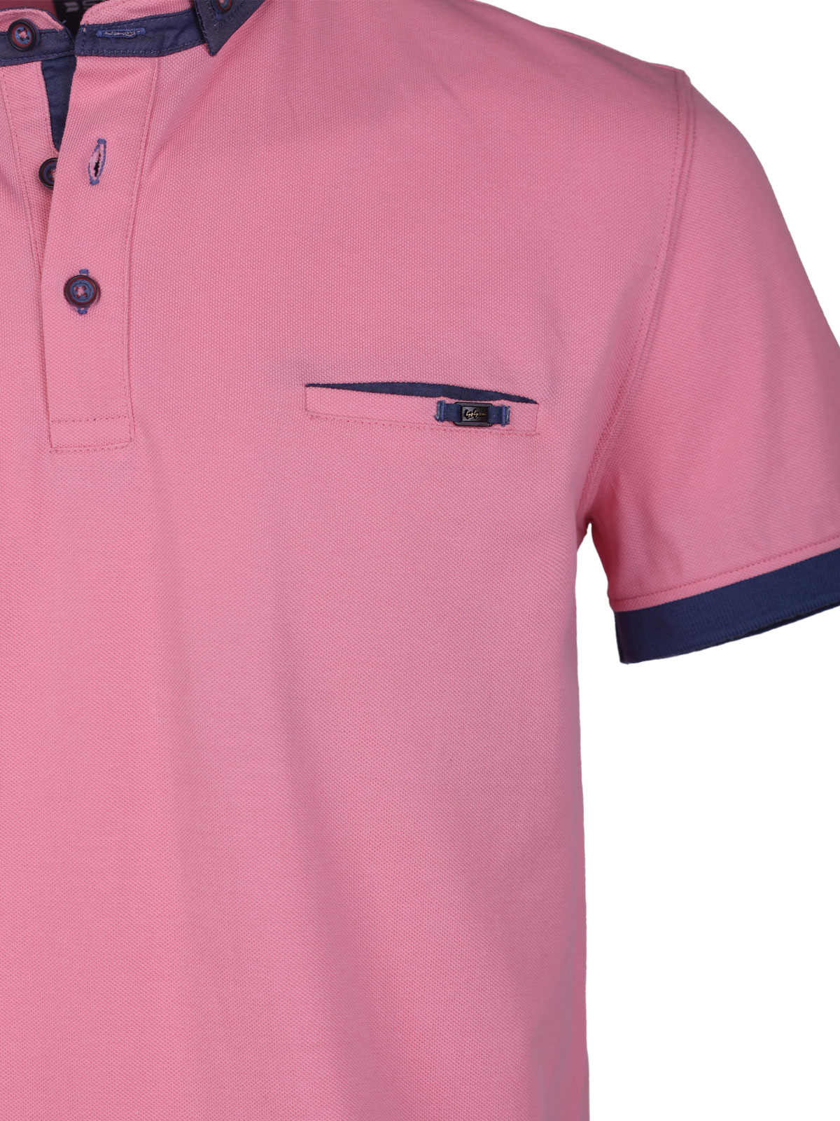Тениска в розово с дънкова синя яка - 93430 76.00 лв img3