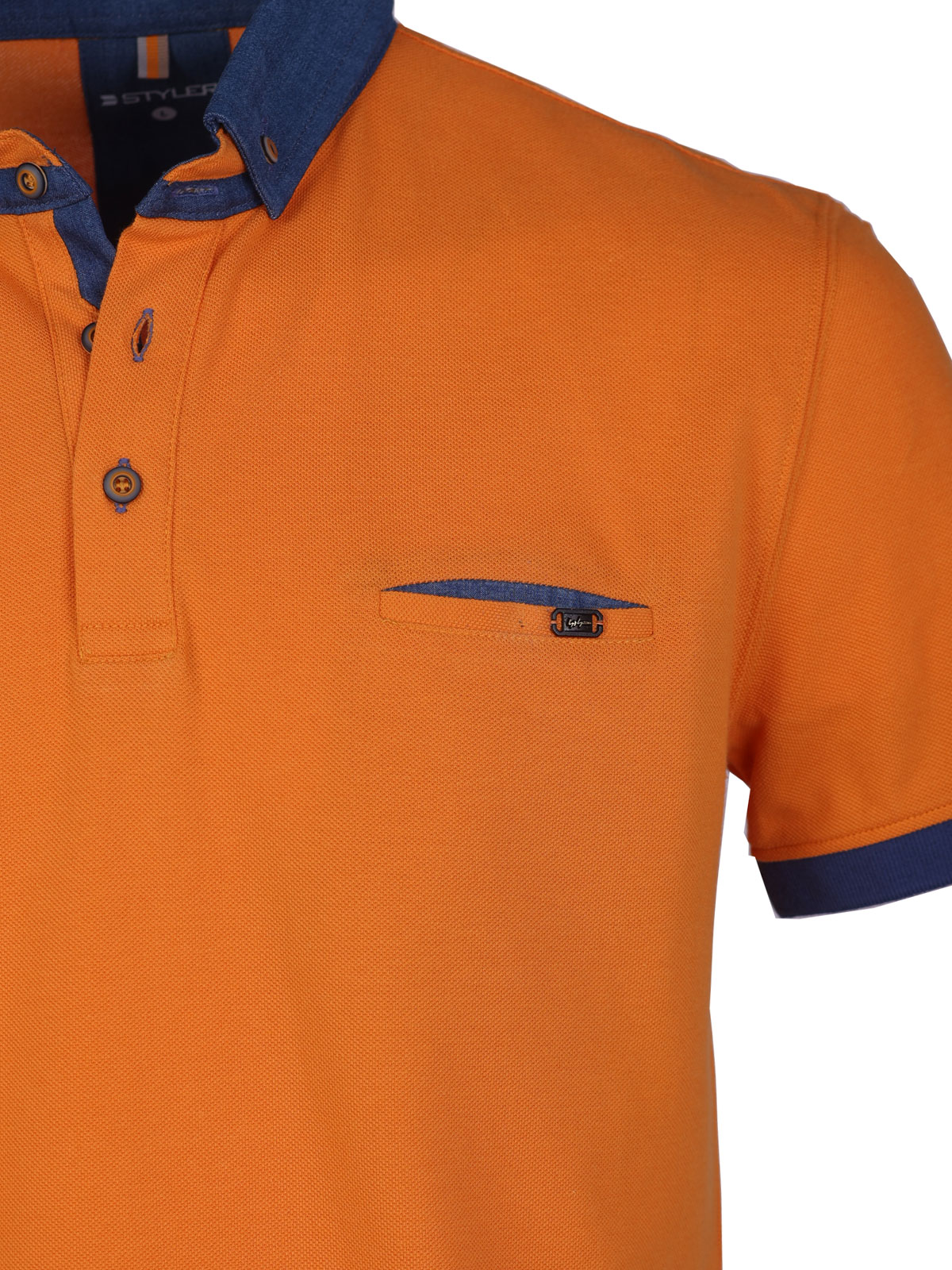 Тениска в оранжево с дънкова яка - 93431 76.00 лв img2