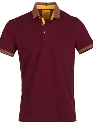 item:Тениска в бордо с жълта яка - 93438 - 69.00 лв