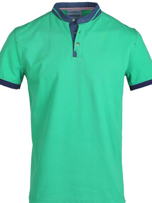 Блуза с къс ръкав зелен меланж-93440-72.00 лв