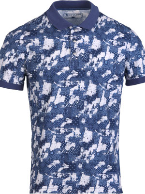 Тениска в синьо patchwork - 93448 - 76.00 лв