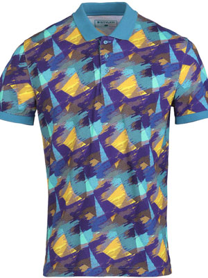 Многоцветна тениска тюркоаз-93451-76.00 лв