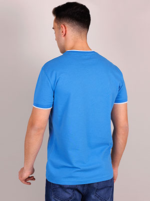 Тениска в синьо с ефектен печат - 95362 42.00 лв img4