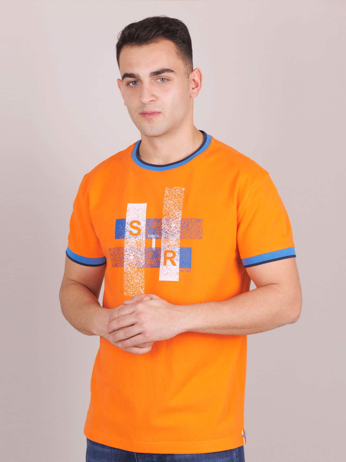 Тениска в оранжево с печат - 95363 42.00 лв img4