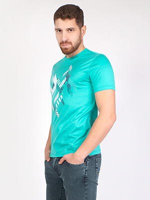 item:Тениска в светло зелено с принт  - 96401 - 29.00 лв