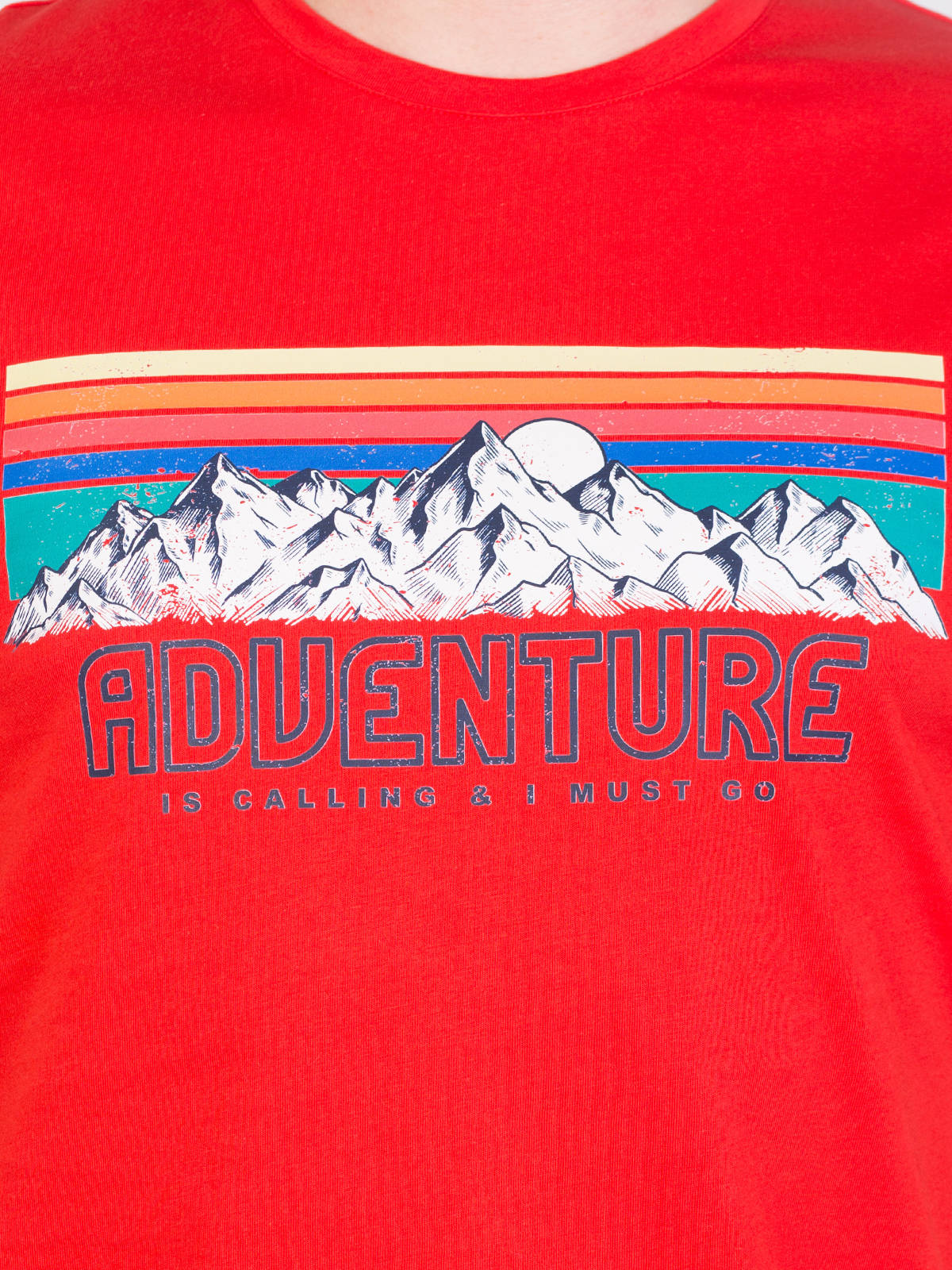 Червена тениска с принт adventure - 96418 29.00 лв img3