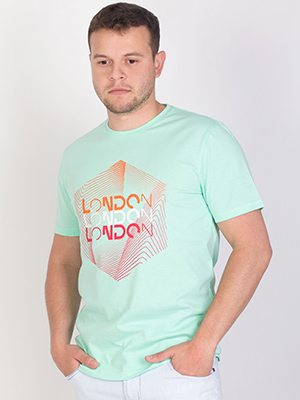 Ментовозелена тениска с принт london   - 96421 42.00 лв img3