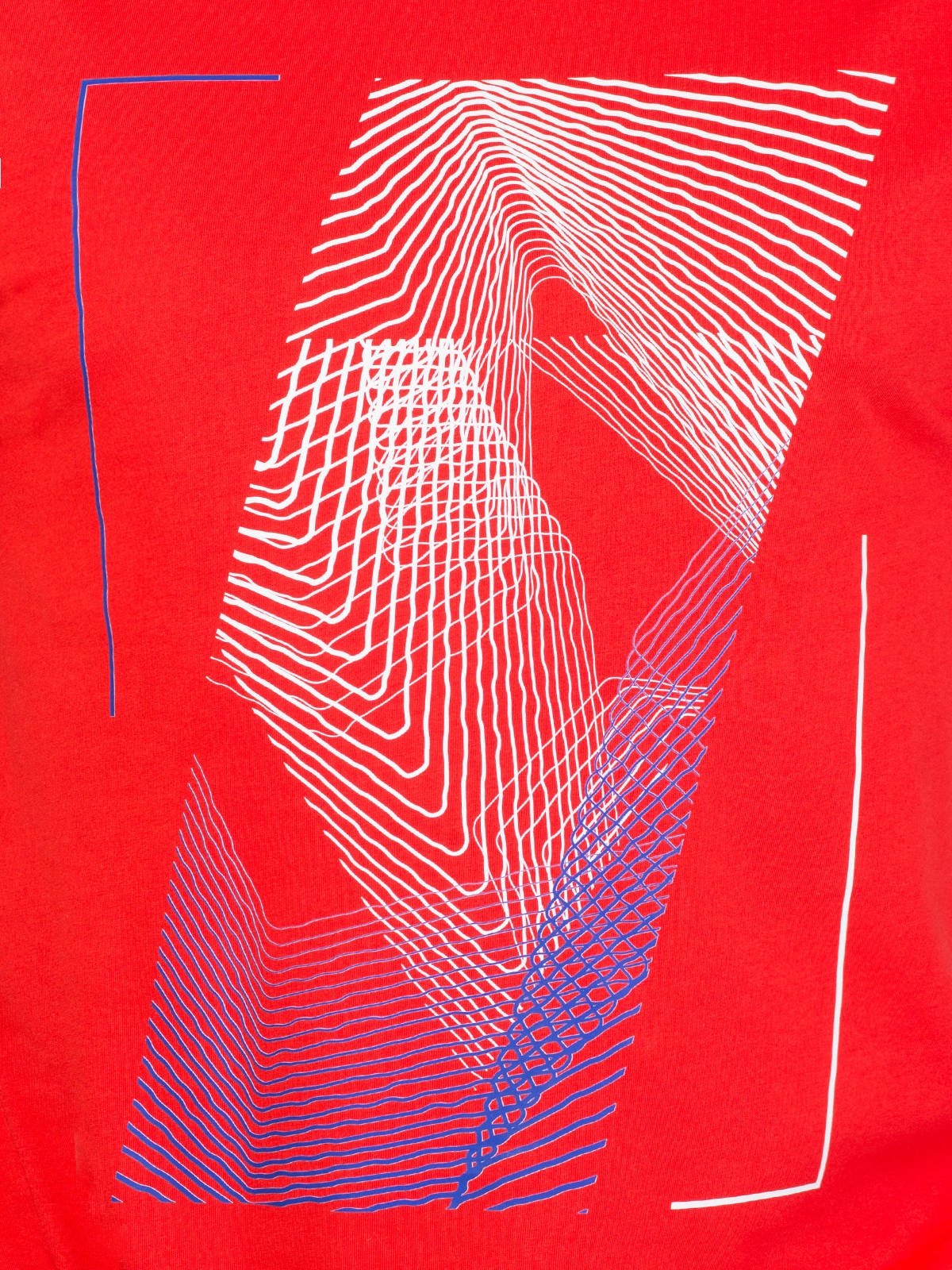 Тениска в червено с печат вълни - 96439 29.00 лв img2