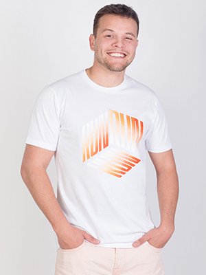 item:Тениска с оранжев печат run - 96441 - 42.00 лв