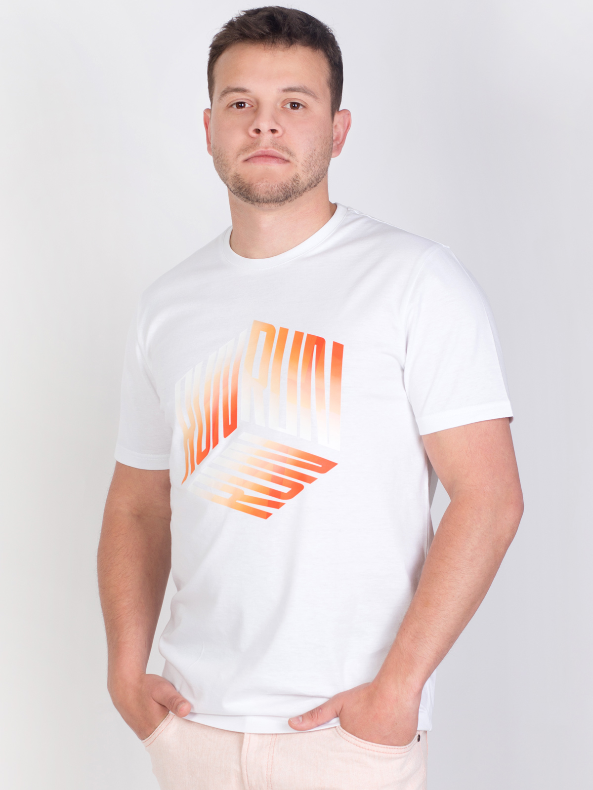 Тениска с оранжев печат run - 96441 22.00 лв img3