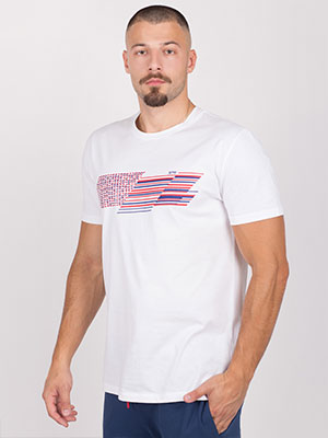 Бяла тениска с принт на черти-96444-42.00 лв