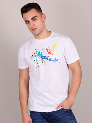 Мъжка тениска с ефектен печат - 96458 - 42.00 лв