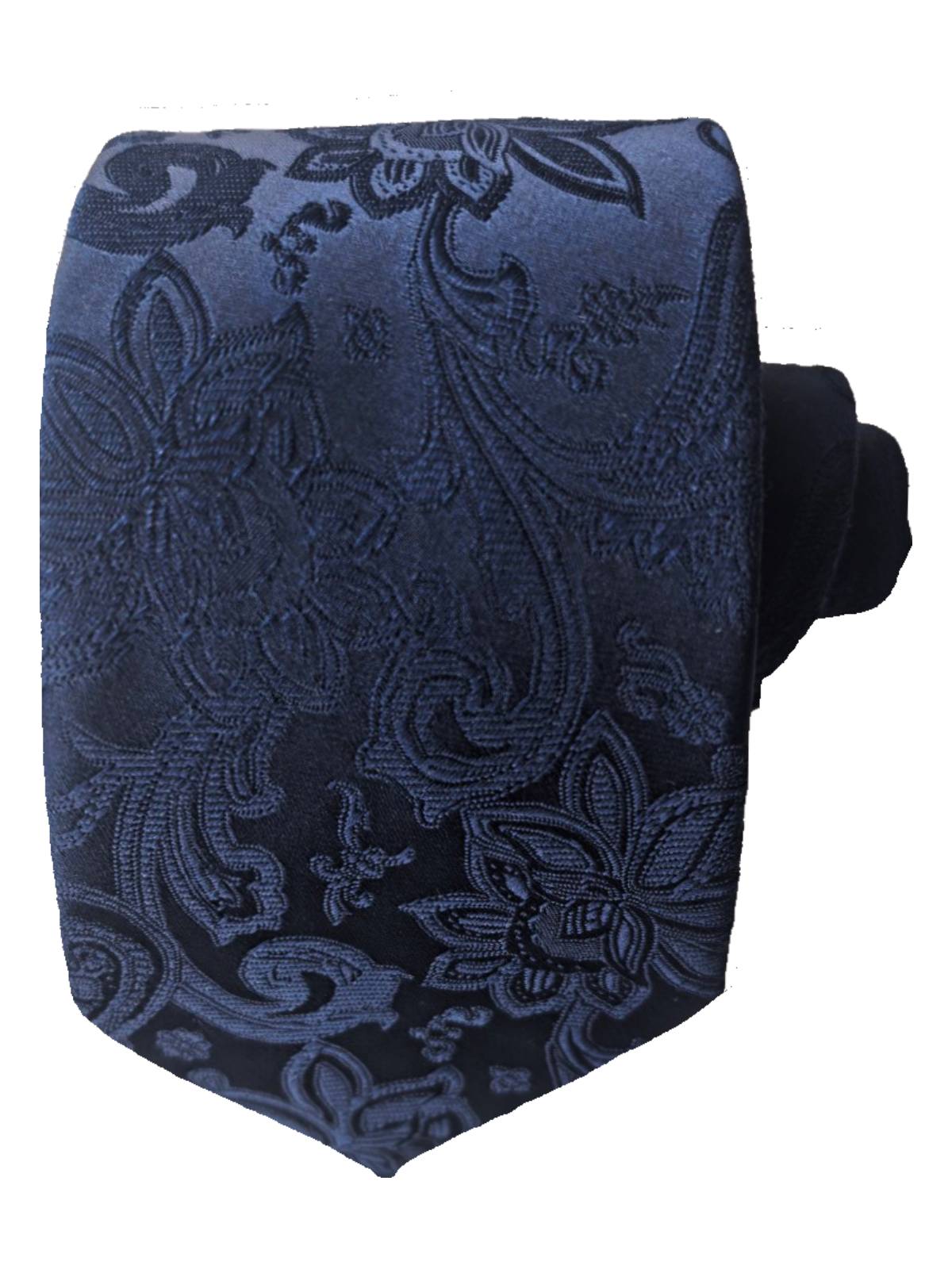 Тъмносиня вратовръзка с ефектен дизайн