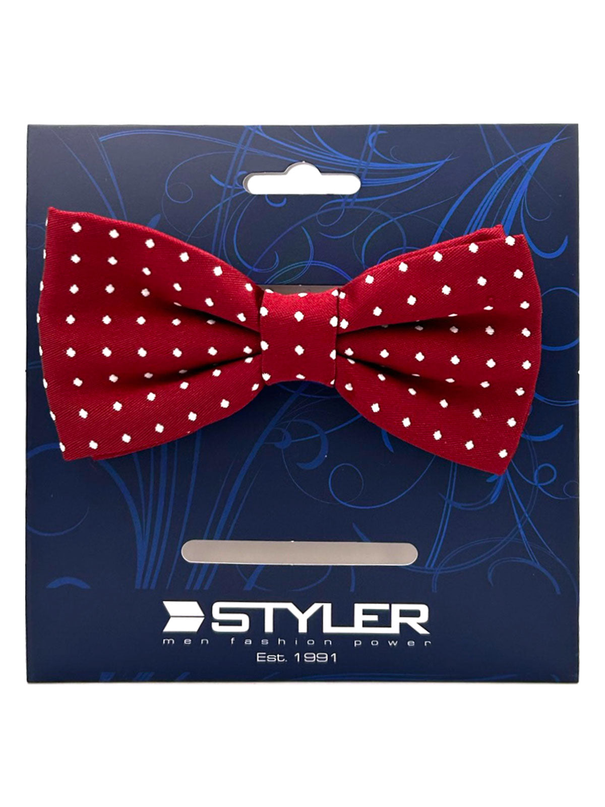 Червена папийонка с бели точки