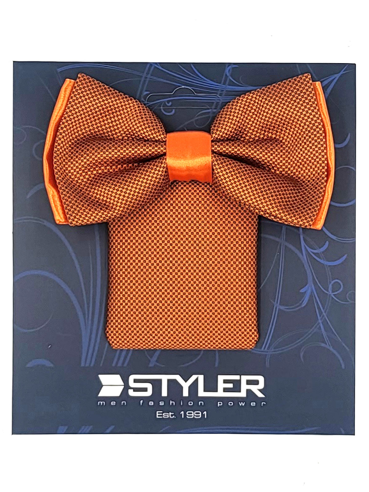 Папийонка и кърпичка в оранжево