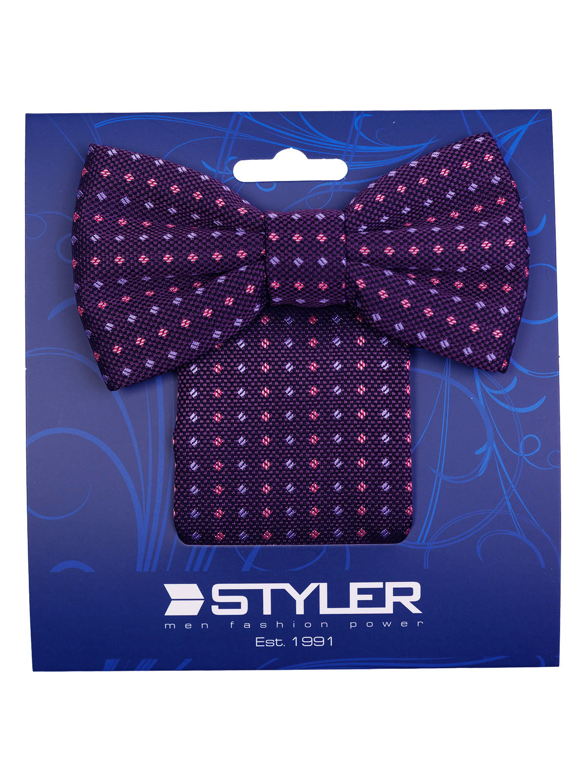 Кърпичка и папийонка в тъмно лилаво