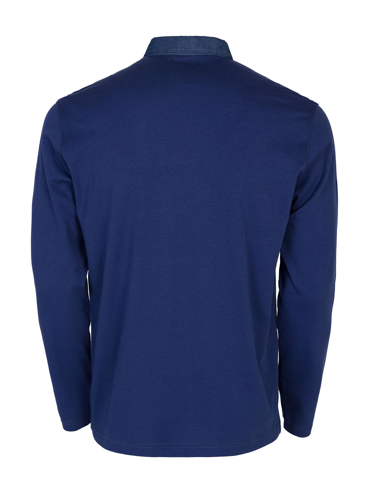 Блуза в цвят деним с дънкова яка