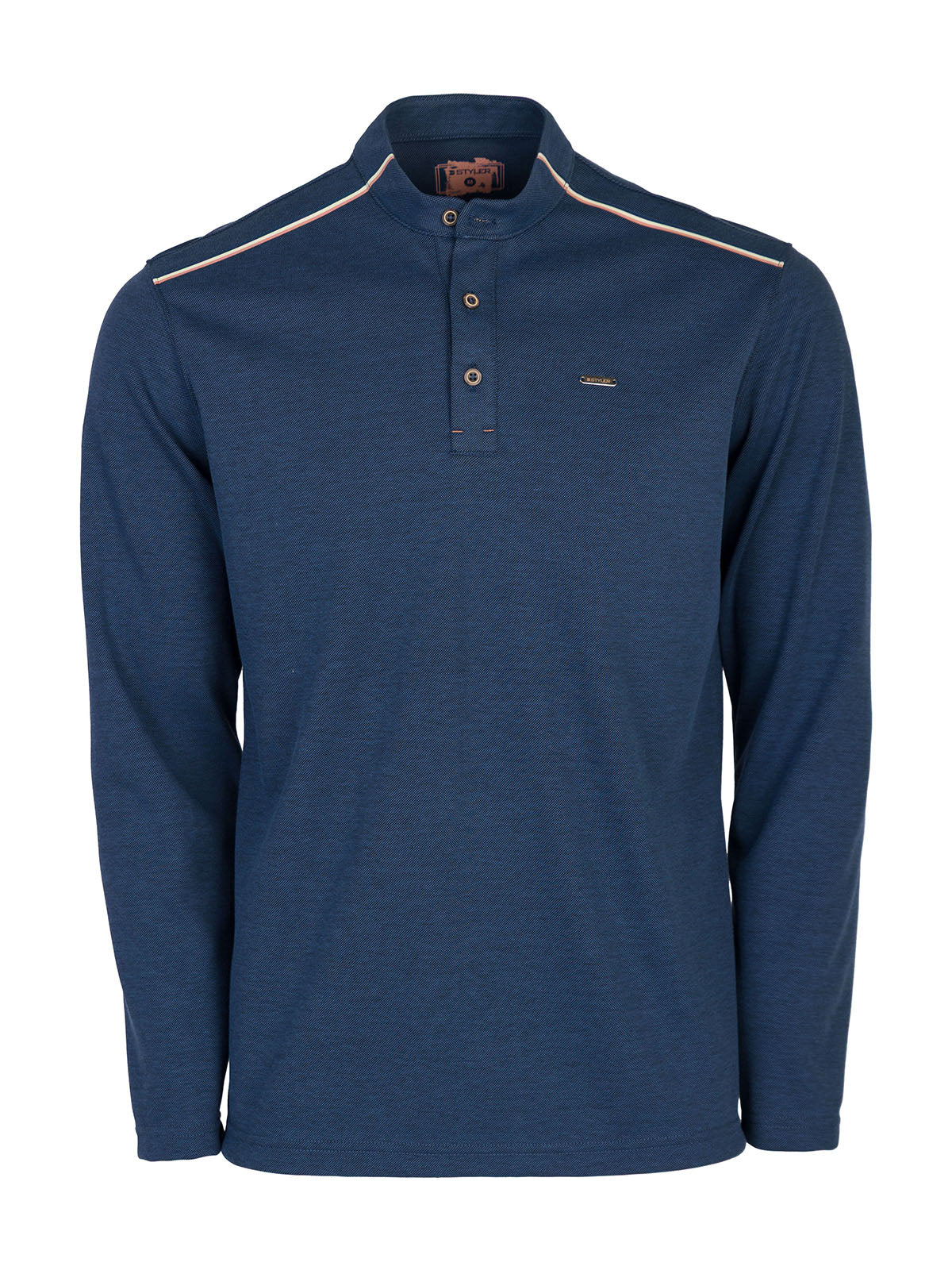 Блуза в син меланж