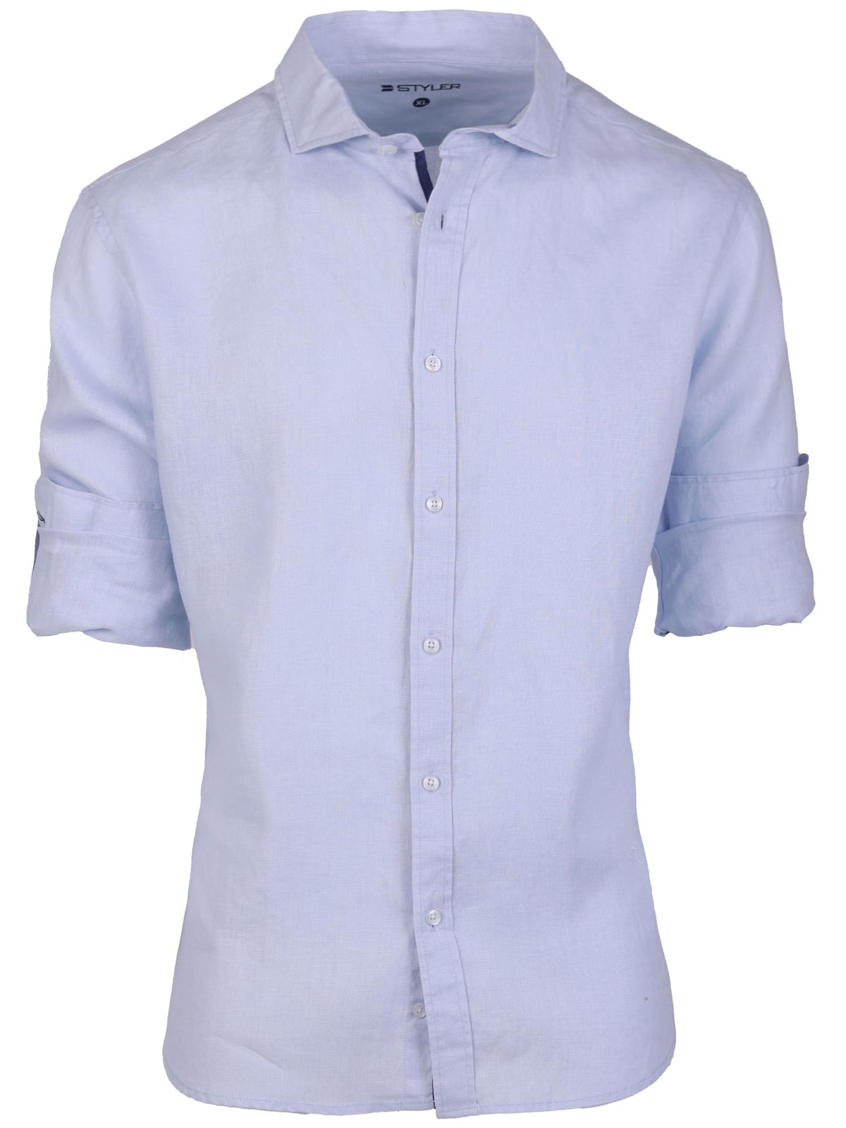 Ленена риза в светло синьо