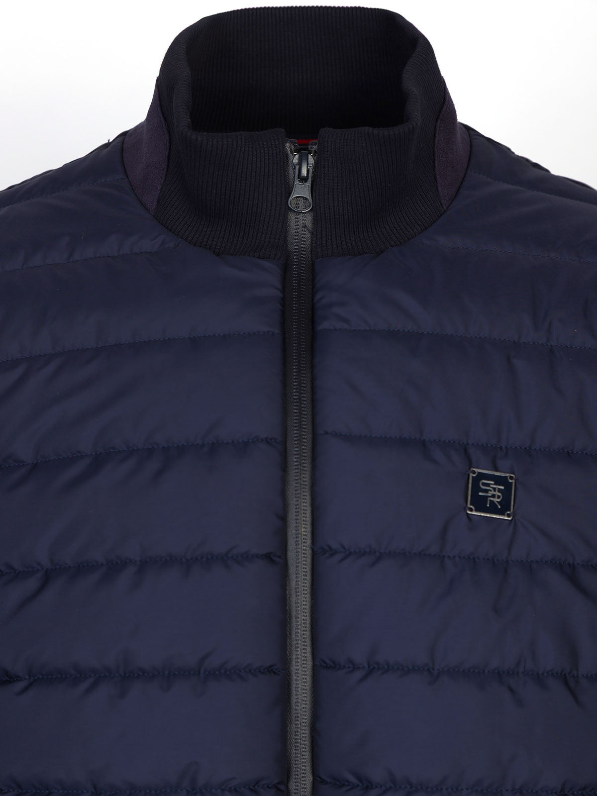 Тъмно син капитониран суитшърт