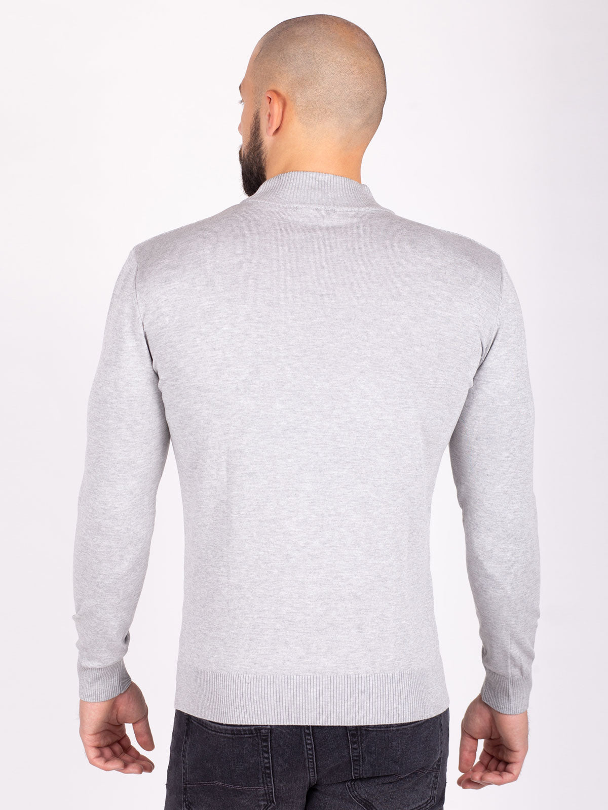 Сиво полуполо с рипсена плетка