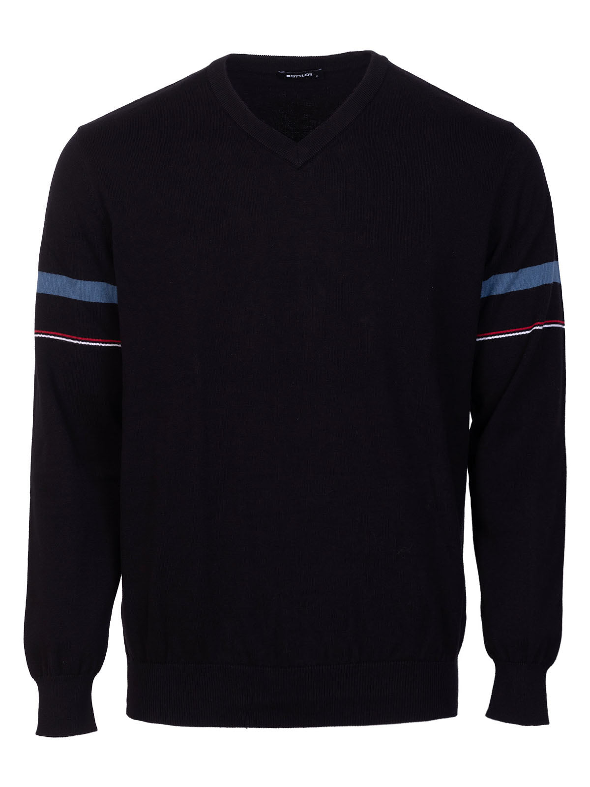 Блуза в черно с ленти на ръкава