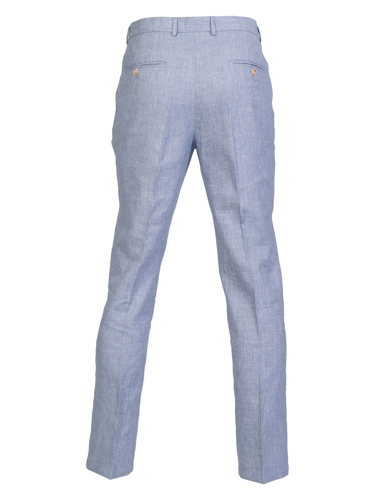 Ленен мъжки панталон в светло син меланж