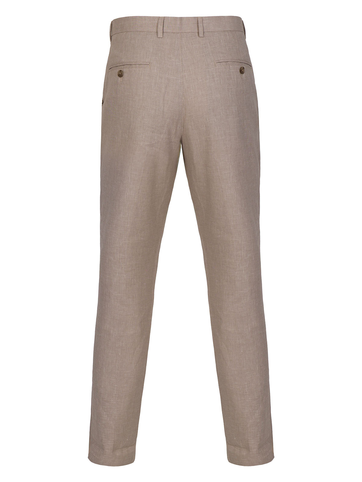 Бежов меланжиран ленен панталон