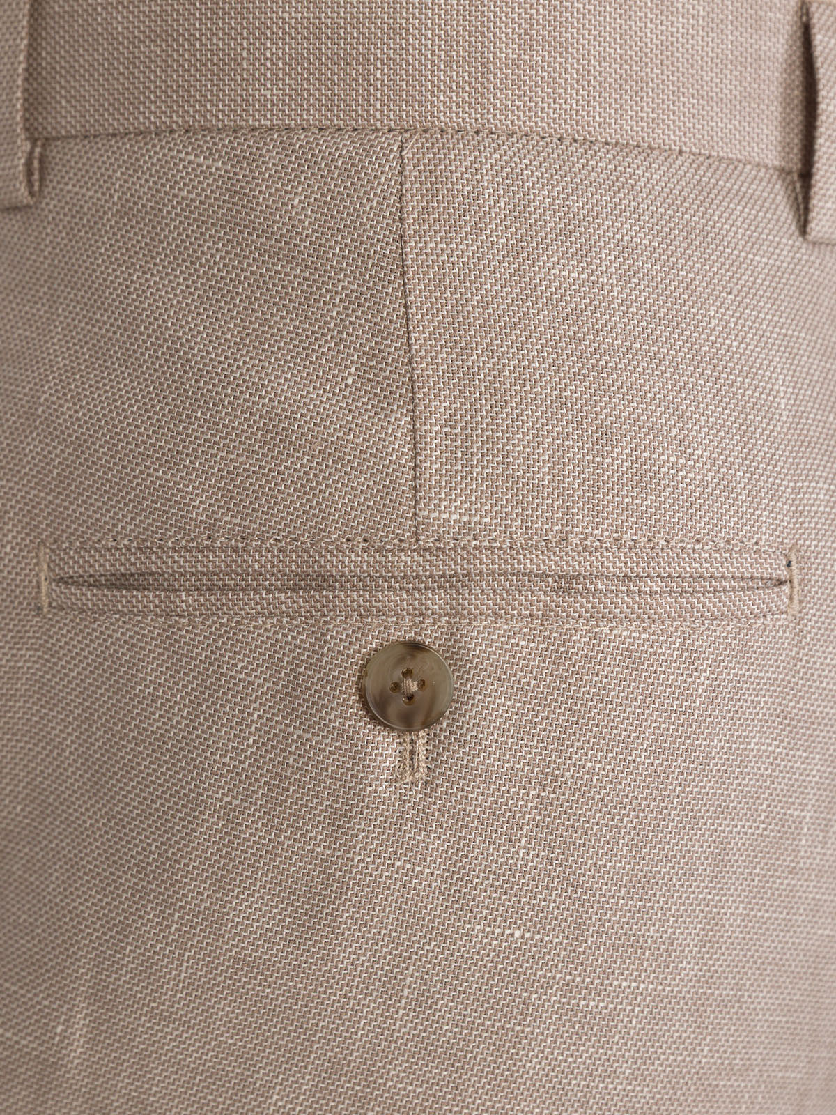 Бежов меланжиран ленен панталон