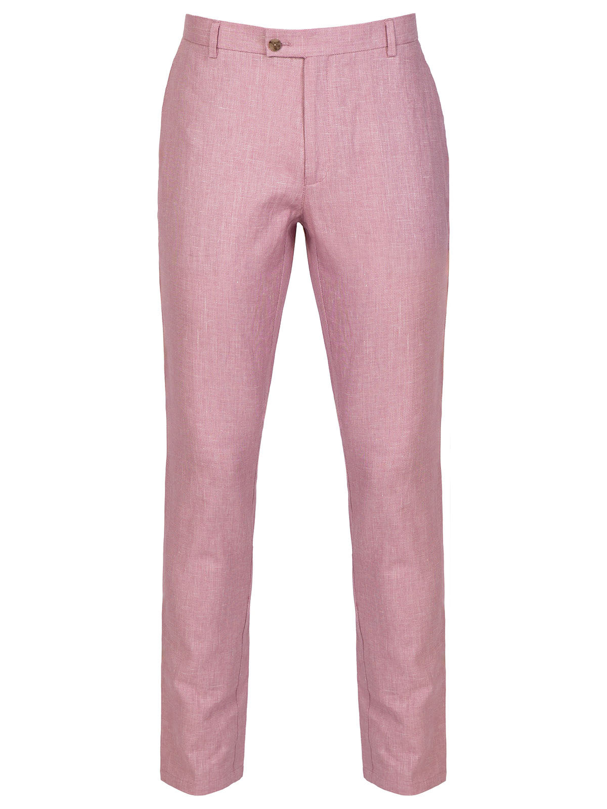 Розов меланжиран ленен панталон