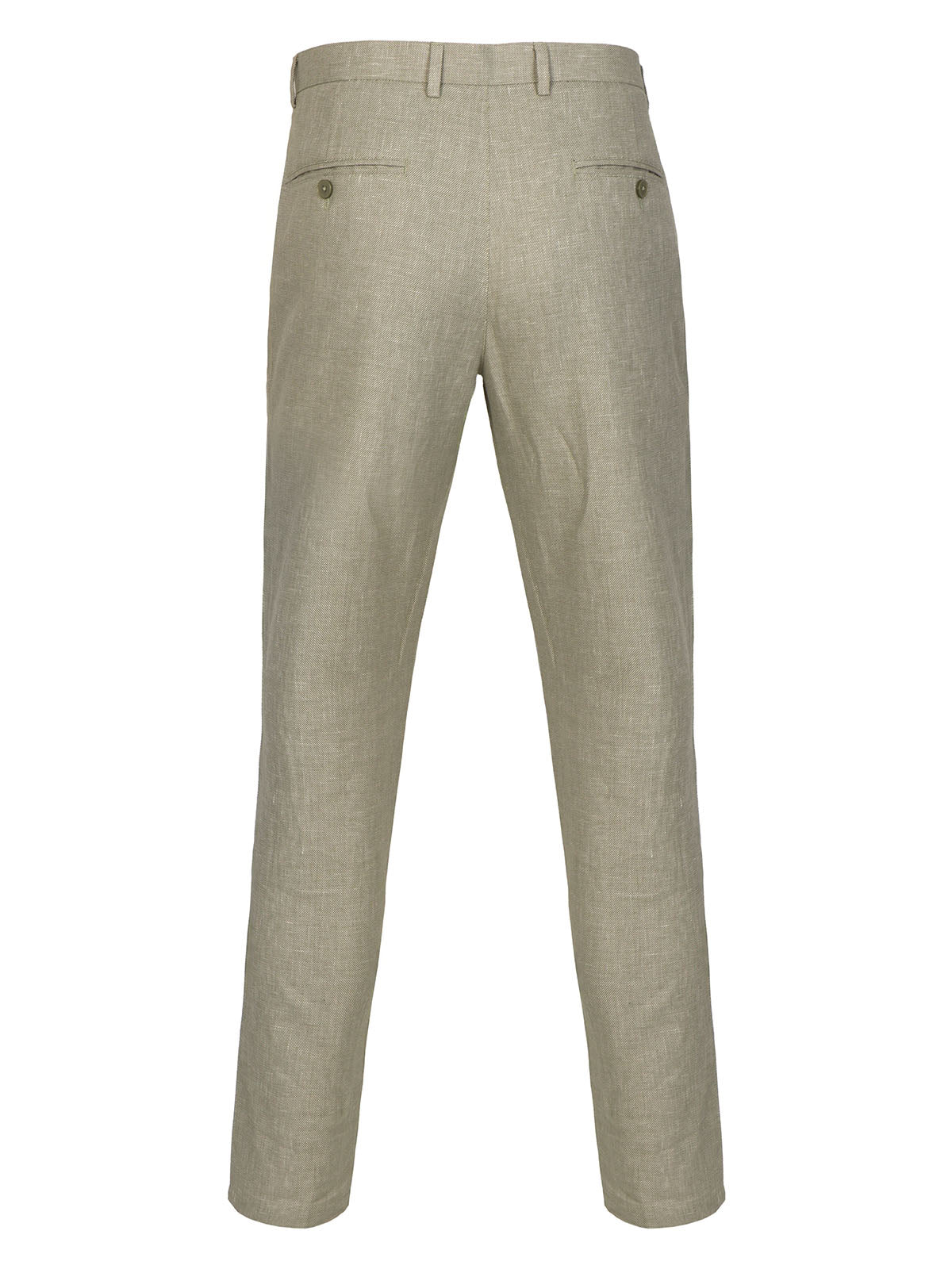 Зелен меланжиран ленен панталон