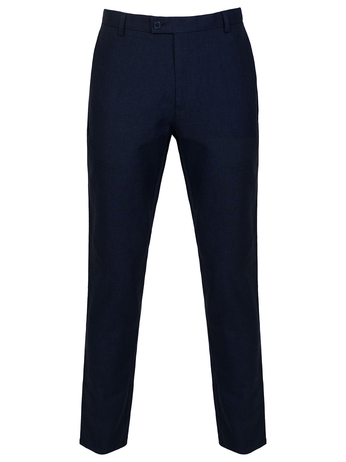 Тъмно син меланжиран ленен панталон