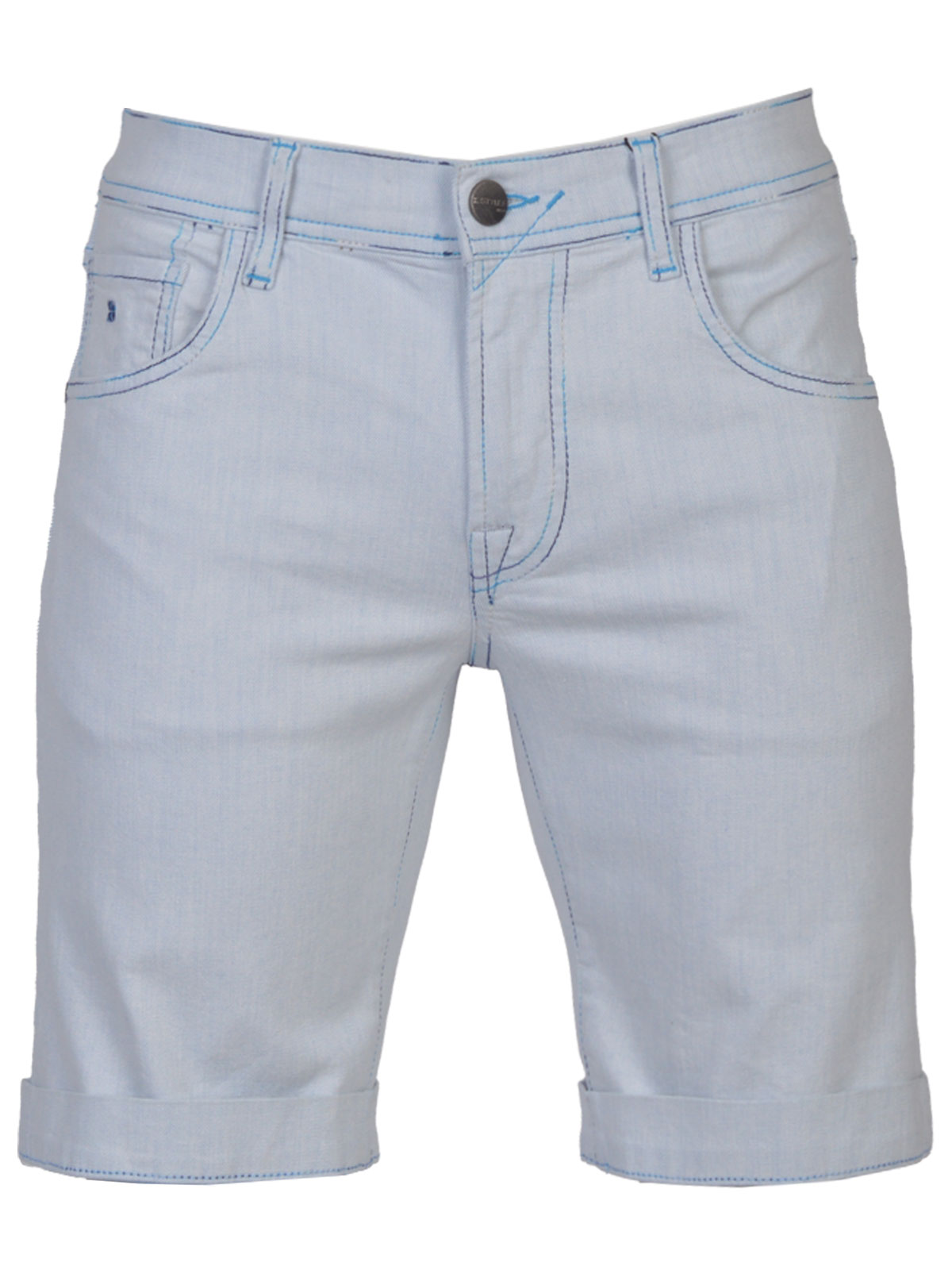 Мъжки къс панталон в син деним