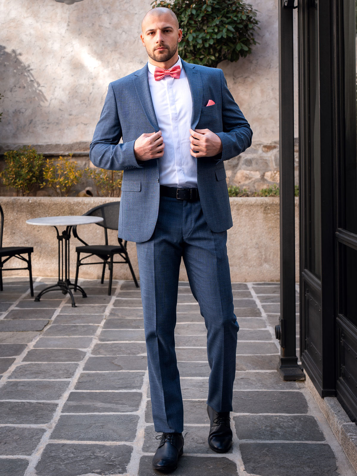 Костюм от 3 части в син меланж