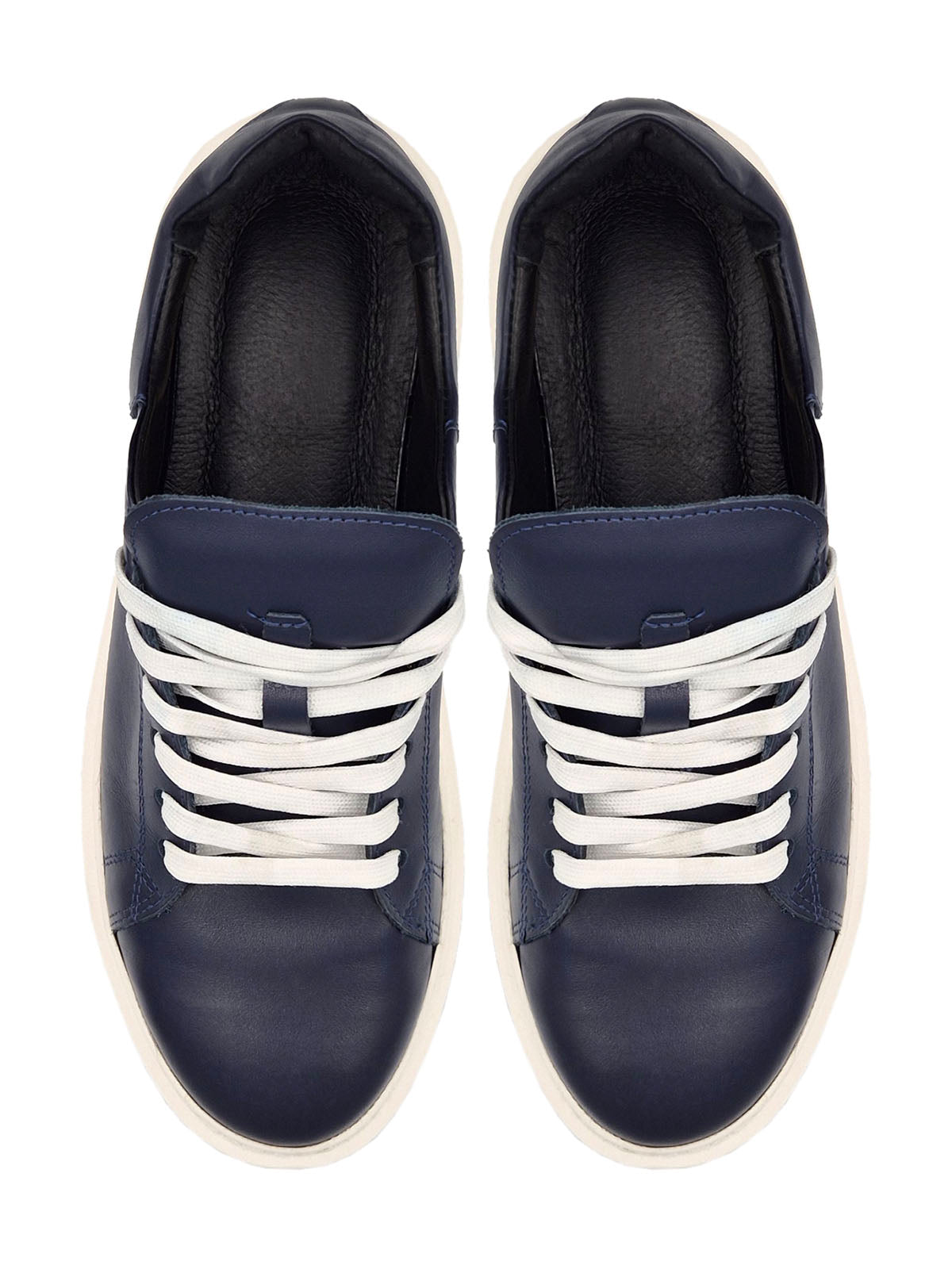 Тъмно сини кожени кецове